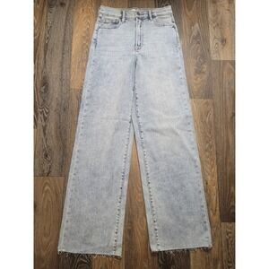 Altar'd State High Rise Wide Leg Light Wash Raw Hem Jeans HD9135D-LC-25 Size 26